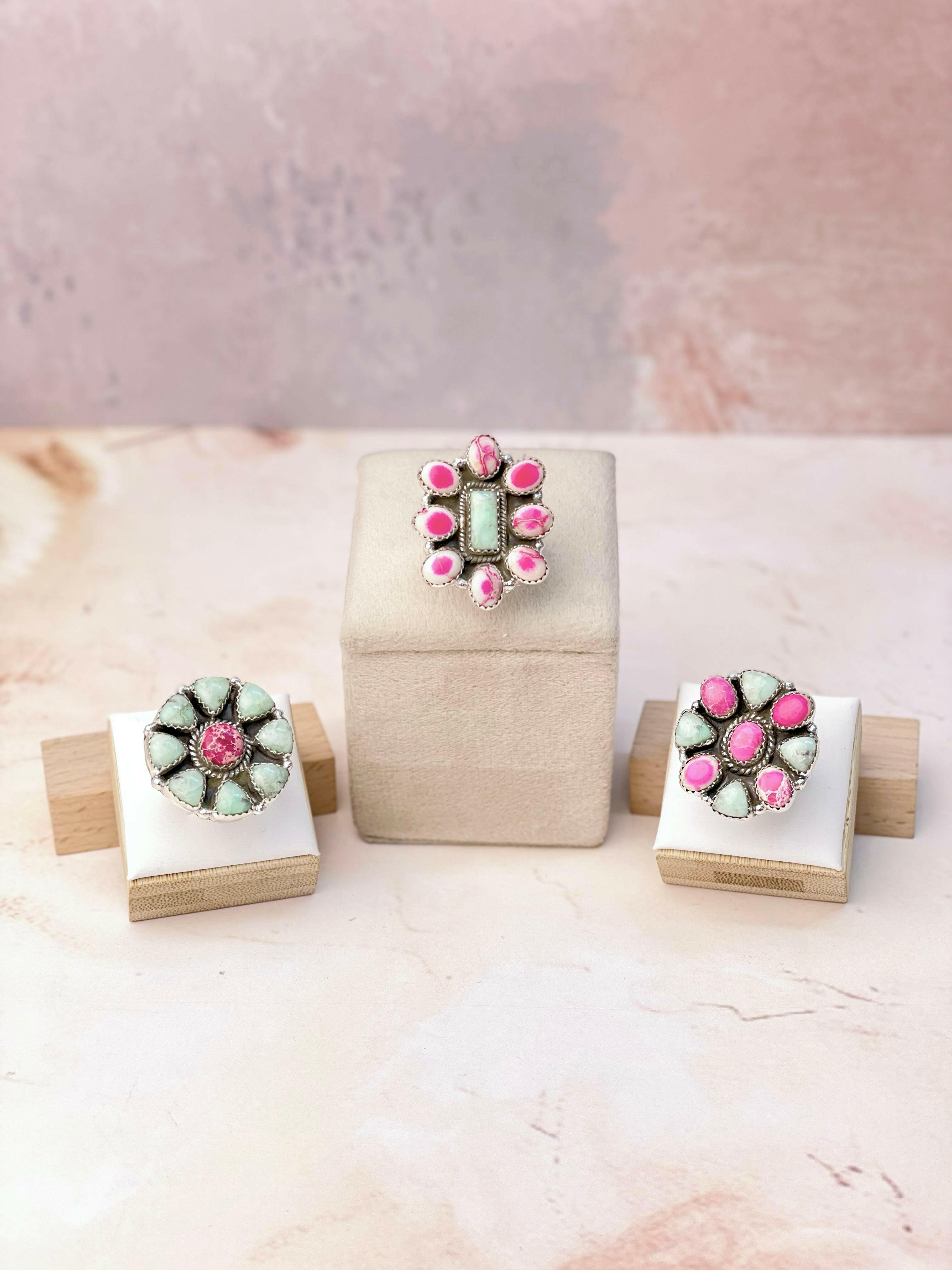 Paloma & Pink Jasper One of a Kind Rings-Rings-Krush Kandy, Women's Online Fashion Boutique Located in Phoenix, Arizona (Scottsdale Area)