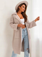 Pocketed Collared Neck Dropped Shoulder Cardigan-Krush Kandy, Women's Online Fashion Boutique Located in Phoenix, Arizona (Scottsdale Area)