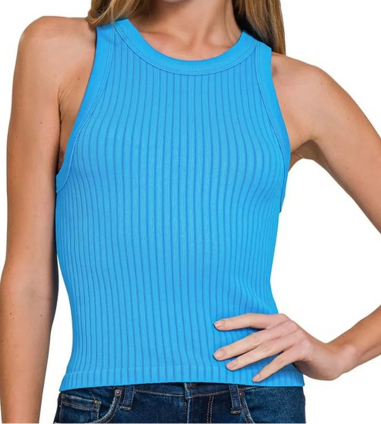 Seamless Ribbed Crop Tank with Body Hugging Fit – Krush Kandy
