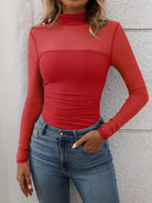 Mock Neck Long Sleeve Top-Tops-Krush Kandy, Women's Online Fashion Boutique Located in Phoenix, Arizona (Scottsdale Area)