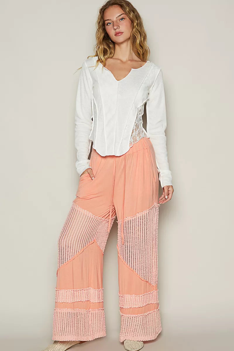 POL Drawstring Elastic Waistband Wide-Leg Pants-Pants-Krush Kandy, Women's Online Fashion Boutique Located in Phoenix, Arizona (Scottsdale Area)