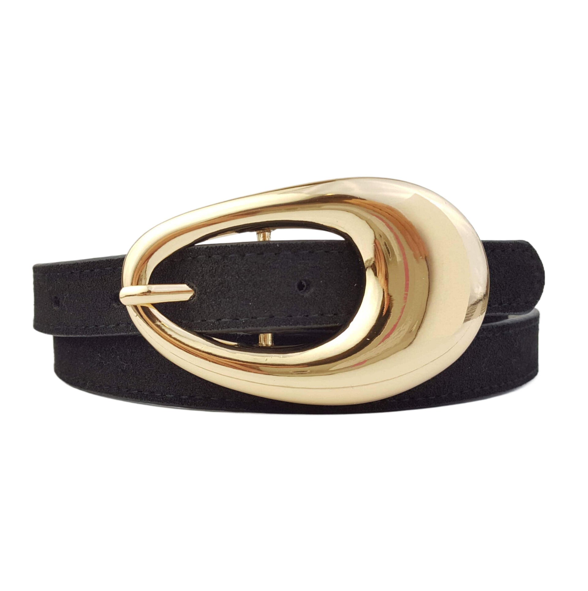 Genuine Suede Belt with Gold Tear Drop Buckle-Belts-Krush Kandy, Women's Online Fashion Boutique Located in Phoenix, Arizona (Scottsdale Area)