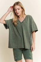 Storm Wash V-Neck Tee-Tops-Krush Kandy, Women's Online Fashion Boutique Located in Phoenix, Arizona (Scottsdale Area)