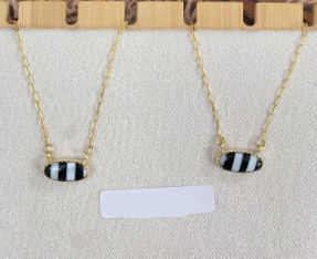 Loretta's Stripe Slab Necklace-Necklaces-Krush Kandy, Women's Online Fashion Boutique Located in Phoenix, Arizona (Scottsdale Area)