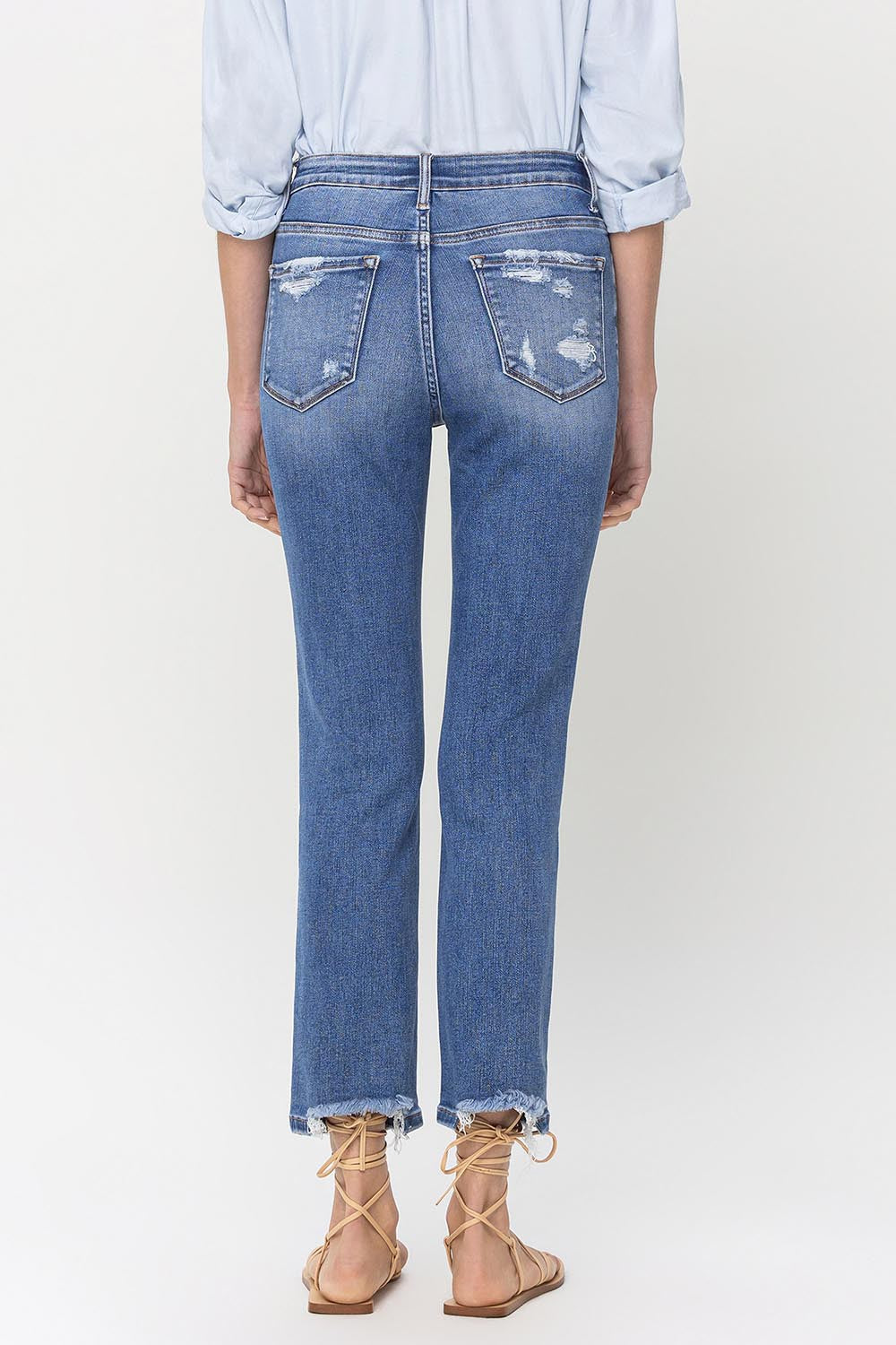 Lovervet High Rise Raw Hem Straight Jeans-Krush Kandy, Women's Online Fashion Boutique Located in Phoenix, Arizona (Scottsdale Area)