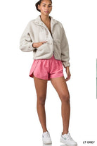 Button Fleece Jacket-Jackets-Krush Kandy, Women's Online Fashion Boutique Located in Phoenix, Arizona (Scottsdale Area)