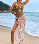 Cutout Sweetheart Neck One-Piece Swimwear and Cover-Up Swim Set-Swimwear-Krush Kandy, Women's Online Fashion Boutique Located in Phoenix, Arizona (Scottsdale Area)
