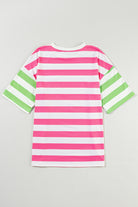 Candy Striped Pocket Tee-Short Sleeve Tops-Krush Kandy, Women's Online Fashion Boutique Located in Phoenix, Arizona (Scottsdale Area)