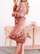 Zip Up Dropped Shoulder Hooded Top and Pants Set-2 Piece Outfit Sets-Krush Kandy, Women's Online Fashion Boutique Located in Phoenix, Arizona (Scottsdale Area)