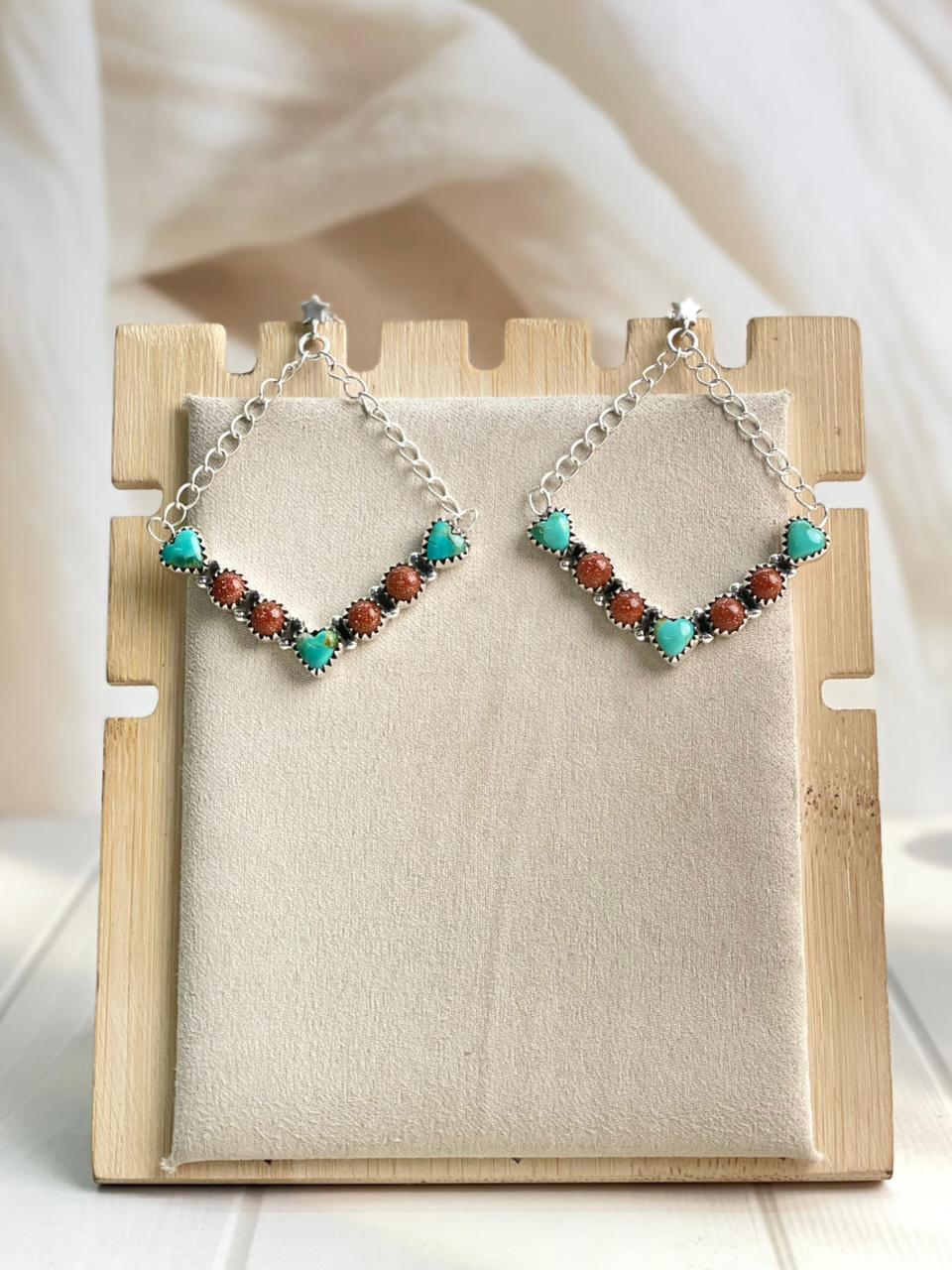 Boho Chain Heart Dangle Earrings-Earrings-Krush Kandy, Women's Online Fashion Boutique Located in Phoenix, Arizona (Scottsdale Area)