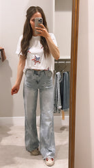 Sequin Star Round Neck Short Sleeve T-Shirt-Short Sleeve Tops-Krush Kandy, Women's Online Fashion Boutique Located in Phoenix, Arizona (Scottsdale Area)