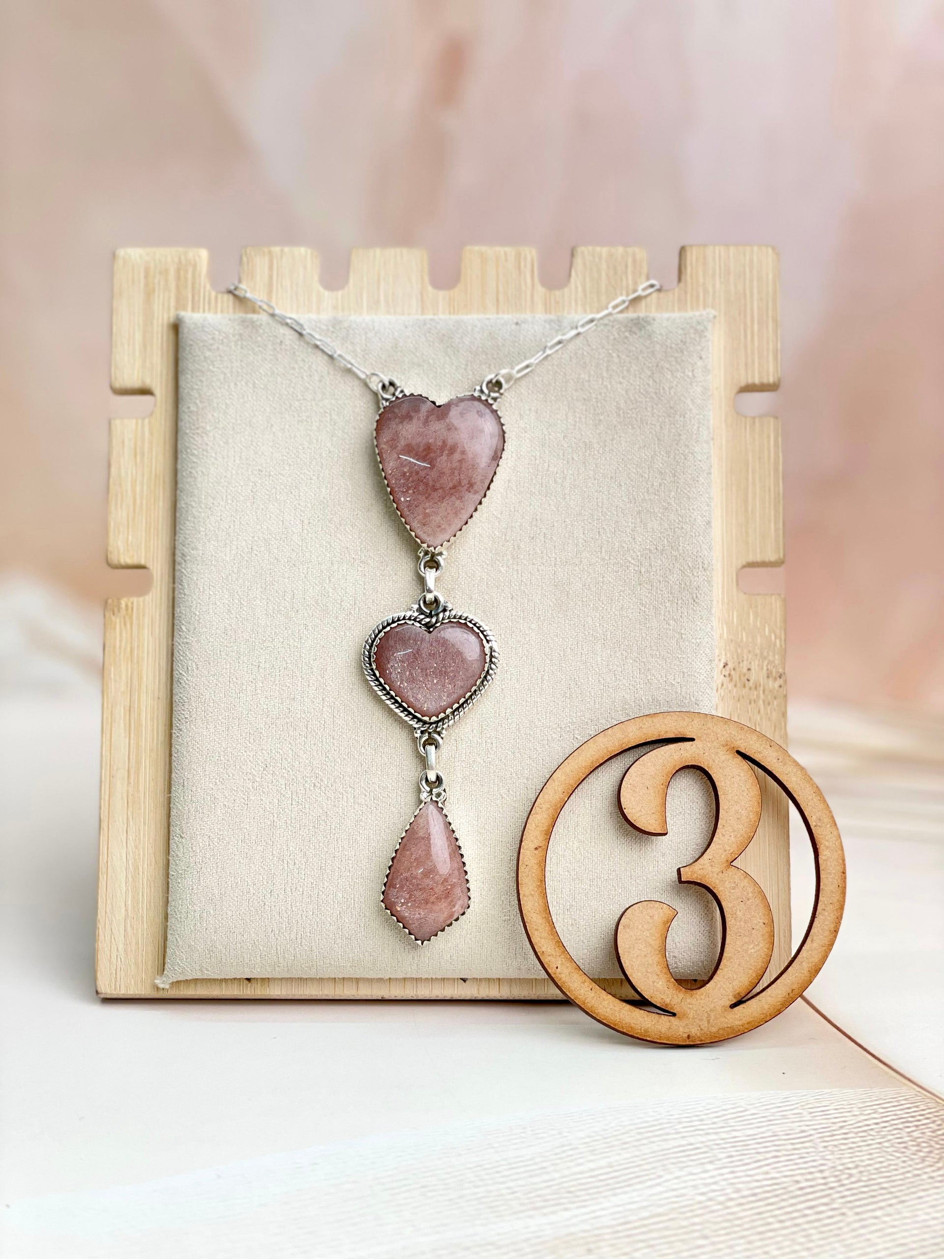 Sunstone 3 stone Necklace sno 34-Necklaces-Krush Kandy, Women's Online Fashion Boutique Located in Phoenix, Arizona (Scottsdale Area)