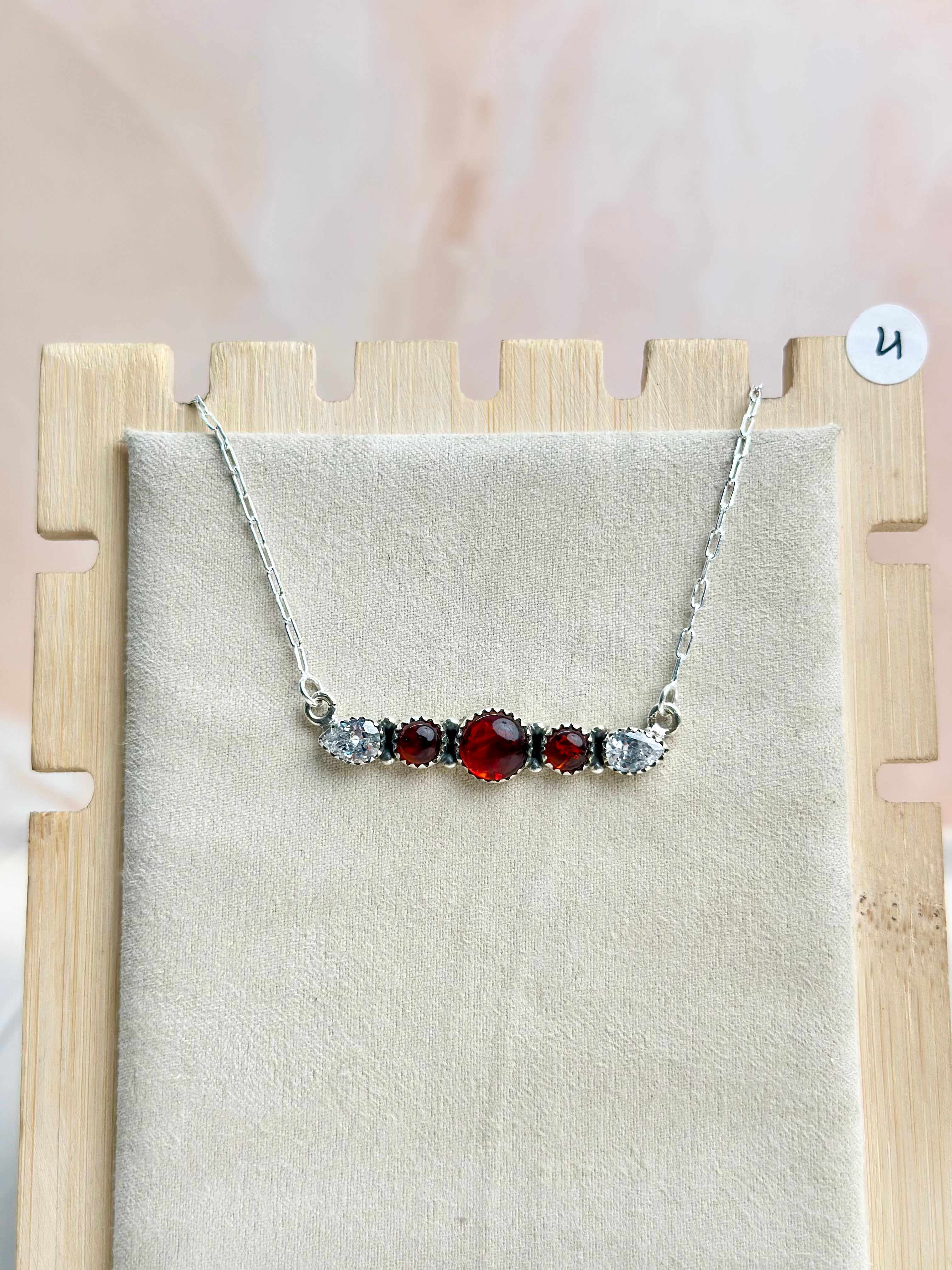 Amber, Turquoise & Crystal Dainty Necklace-Necklaces-Krush Kandy, Women's Online Fashion Boutique Located in Phoenix, Arizona (Scottsdale Area)