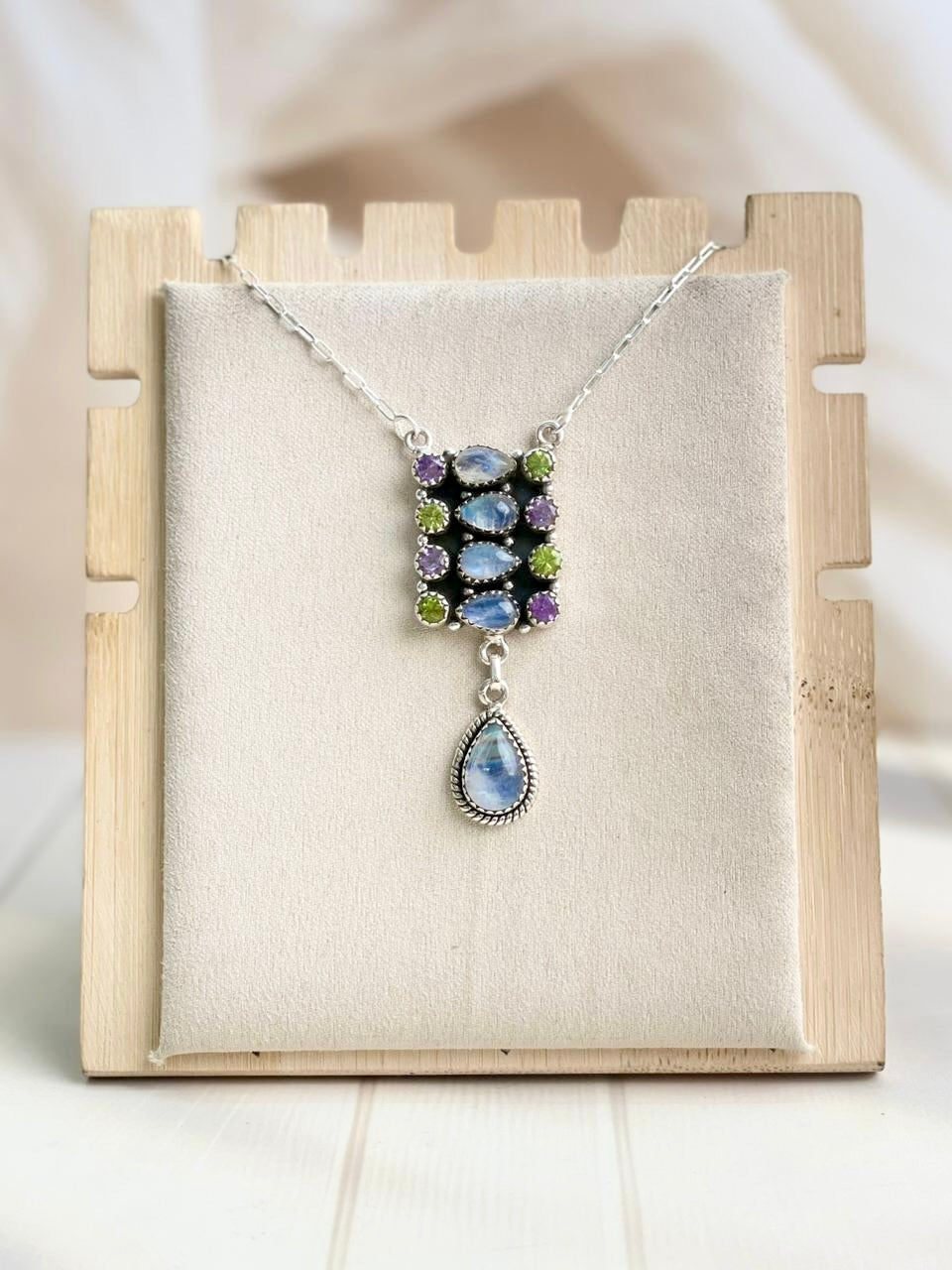 Celestial Spring Moonstone Cluster Bar Necklace-Necklaces-Krush Kandy, Women's Online Fashion Boutique Located in Phoenix, Arizona (Scottsdale Area)