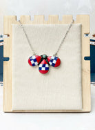 Checkered and Stripes Petals Necklace-Necklaces-Krush Kandy, Women's Online Fashion Boutique Located in Phoenix, Arizona (Scottsdale Area)