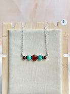 Amber, Turquoise & Crystal Dainty Necklace-Necklaces-Krush Kandy, Women's Online Fashion Boutique Located in Phoenix, Arizona (Scottsdale Area)