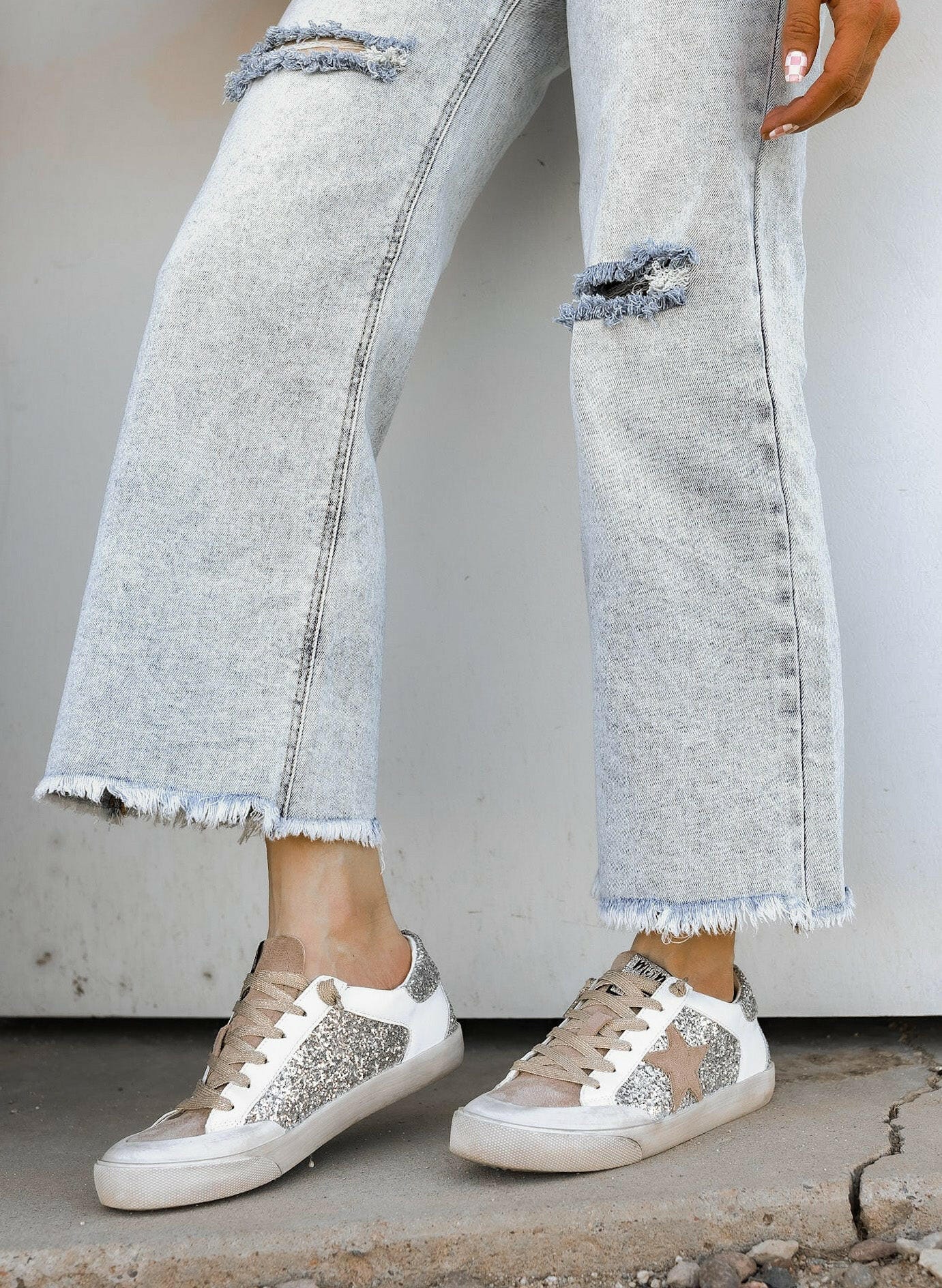 Your Favorite Neutral Glitter Star Sneaker-Sneakers-Krush Kandy, Women's Online Fashion Boutique Located in Phoenix, Arizona (Scottsdale Area)