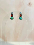 Amber, Turquoise & Crystal Boho Earrings-Earrings-Krush Kandy, Women's Online Fashion Boutique Located in Phoenix, Arizona (Scottsdale Area)