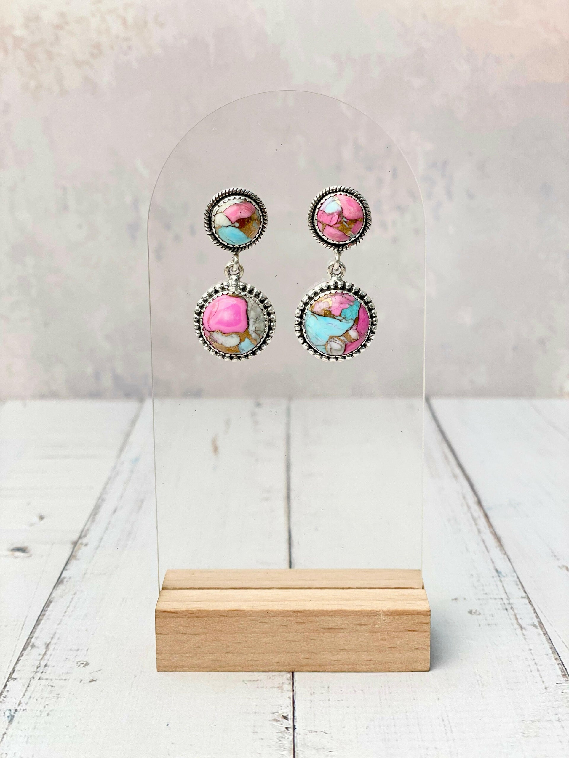 Cotton Kandy Drops Stone Earrings-Earrings-Krush Kandy, Women's Online Fashion Boutique Located in Phoenix, Arizona (Scottsdale Area)