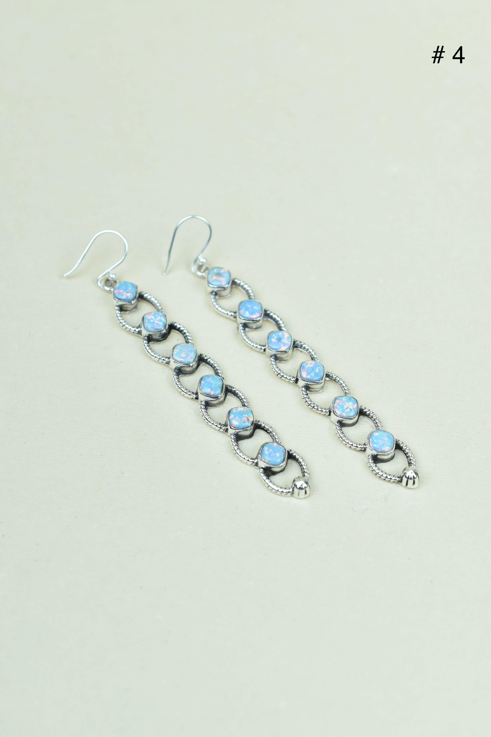Sterling Silver Six Stone Cascading Earrings-Drop Earrings-Krush Kandy, Women's Online Fashion Boutique Located in Phoenix, Arizona (Scottsdale Area)