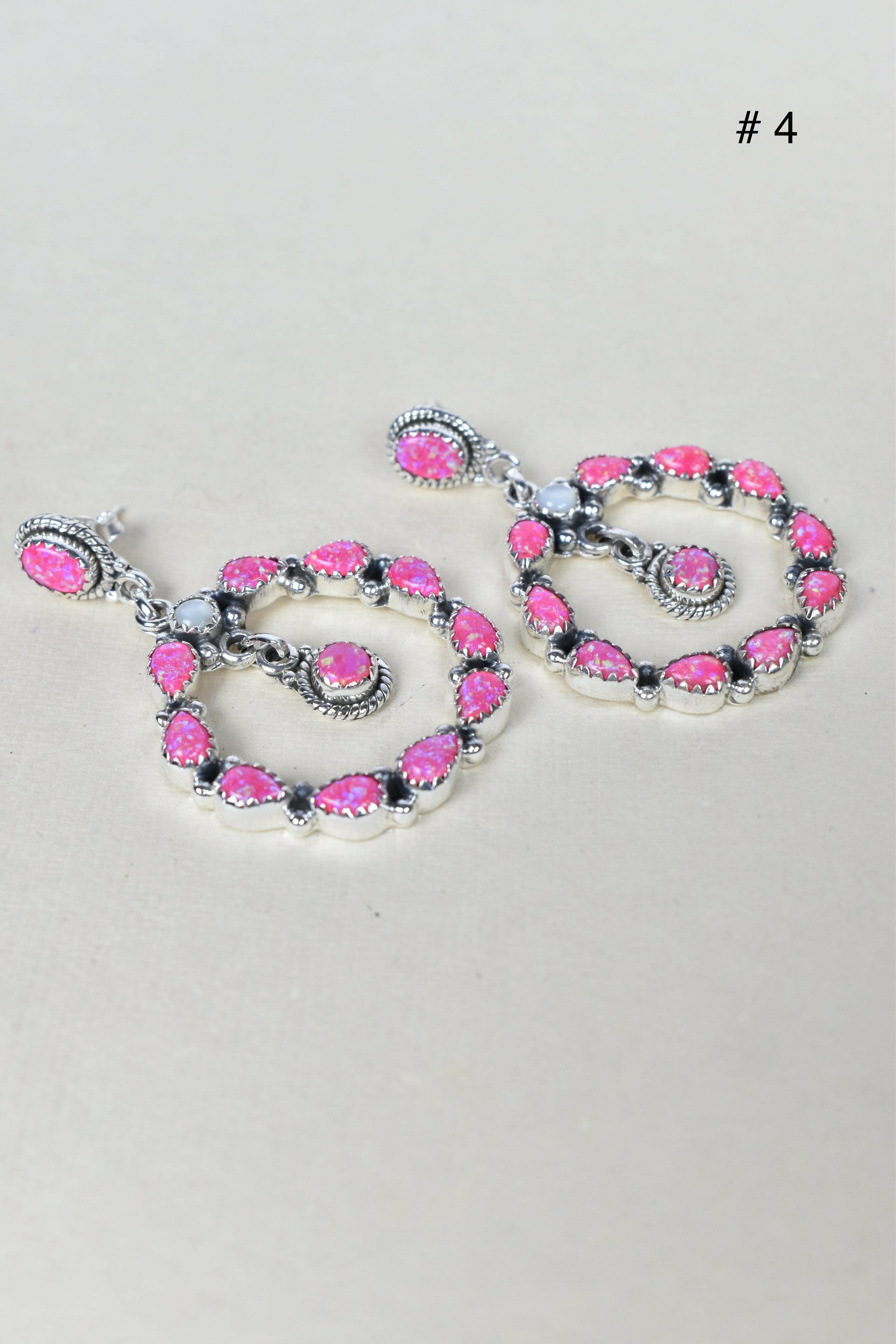 Jeweled Hoop Swing Sterling Silver Earrings-Drop Earrings-Krush Kandy, Women's Online Fashion Boutique Located in Phoenix, Arizona (Scottsdale Area)