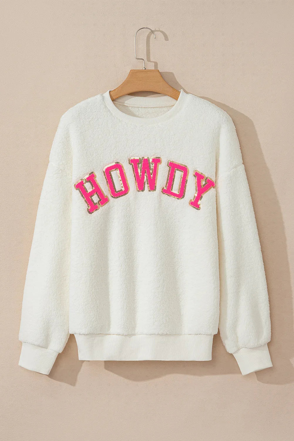 Howdy Sherpa Sweatshirt-Sweatshirt-Krush Kandy, Women's Online Fashion Boutique Located in Phoenix, Arizona (Scottsdale Area)