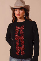 SO ME Sequins Bow Ribbon Embellished Christmas Sweater-Krush Kandy, Women's Online Fashion Boutique Located in Phoenix, Arizona (Scottsdale Area)