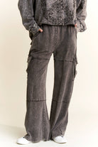 Mineral Wash Wide leg pants with Cargo Pockets-Krush Kandy, Women's Online Fashion Boutique Located in Phoenix, Arizona (Scottsdale Area)