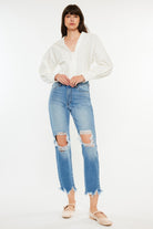 Kancan Distressed Frayed Hem Cropped Jeans-Krush Kandy, Women's Online Fashion Boutique Located in Phoenix, Arizona (Scottsdale Area)