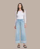 Skyline Cuffed Super High Rise Baggy Wide Jeans-Denim-Krush Kandy, Women's Online Fashion Boutique Located in Phoenix, Arizona (Scottsdale Area)