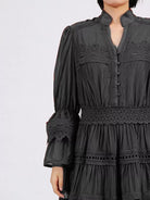 Ruffle Lace Trim Long Sleeve Dress-Dresses-Krush Kandy, Women's Online Fashion Boutique Located in Phoenix, Arizona (Scottsdale Area)