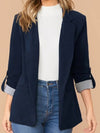 Lapel Collar Roll-Tab Sleeve Blazer-Krush Kandy, Women's Online Fashion Boutique Located in Phoenix, Arizona (Scottsdale Area)