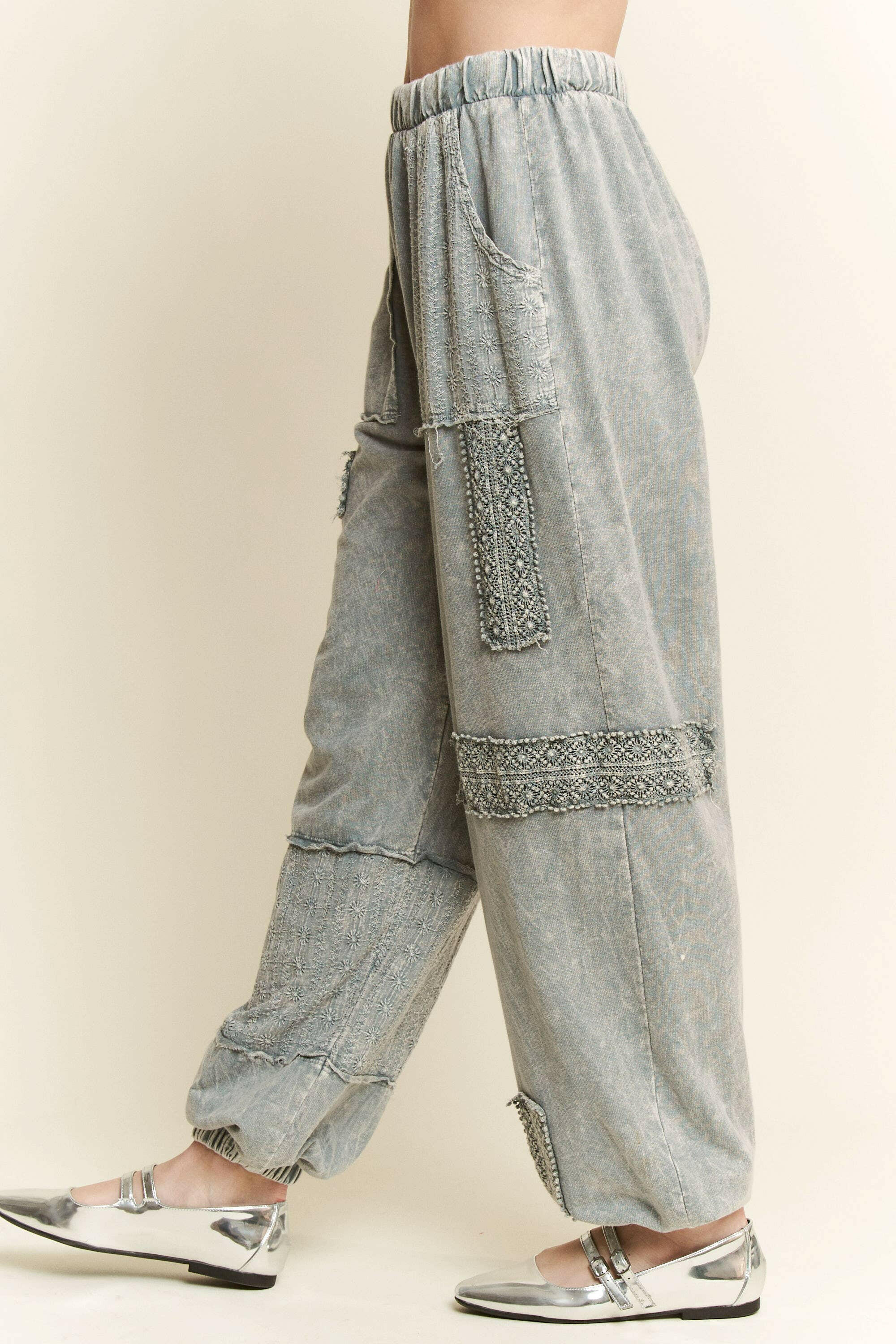 MineralWash Eyelet detailed Boho Joggers-Krush Kandy, Women's Online Fashion Boutique Located in Phoenix, Arizona (Scottsdale Area)