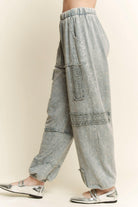 MineralWash Eyelet detailed Boho Joggers-Krush Kandy, Women's Online Fashion Boutique Located in Phoenix, Arizona (Scottsdale Area)