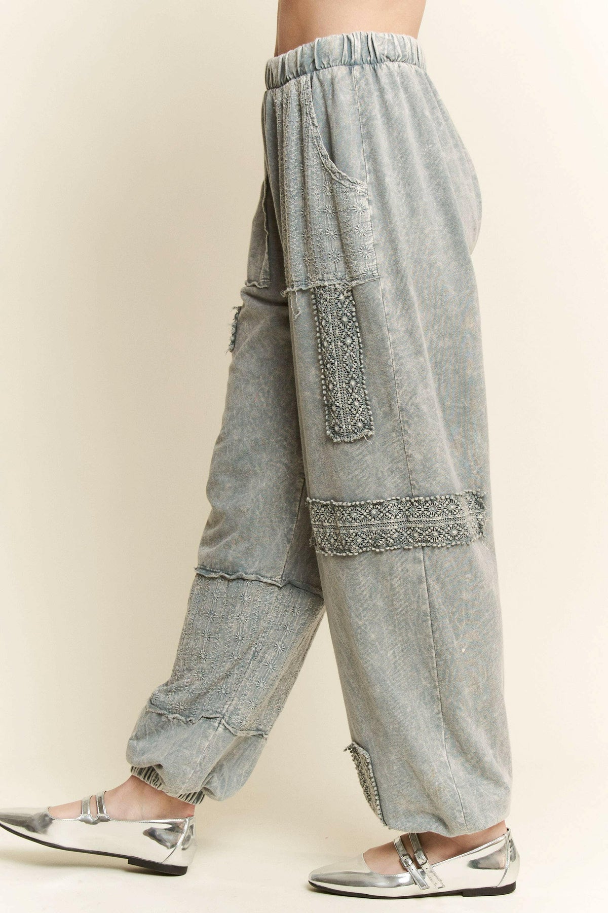 MineralWash Eyelet detailed Boho Joggers-Krush Kandy, Women's Online Fashion Boutique Located in Phoenix, Arizona (Scottsdale Area)