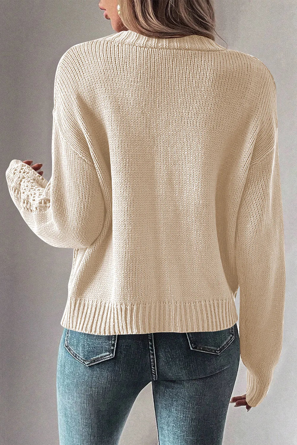 Openwork Button Up Long Sleeve Cardigan-Sweaters-Krush Kandy, Women's Online Fashion Boutique Located in Phoenix, Arizona (Scottsdale Area)