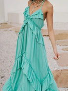 Ruffled Halter Neck Maxi Dress-Dresses-Krush Kandy, Women's Online Fashion Boutique Located in Phoenix, Arizona (Scottsdale Area)