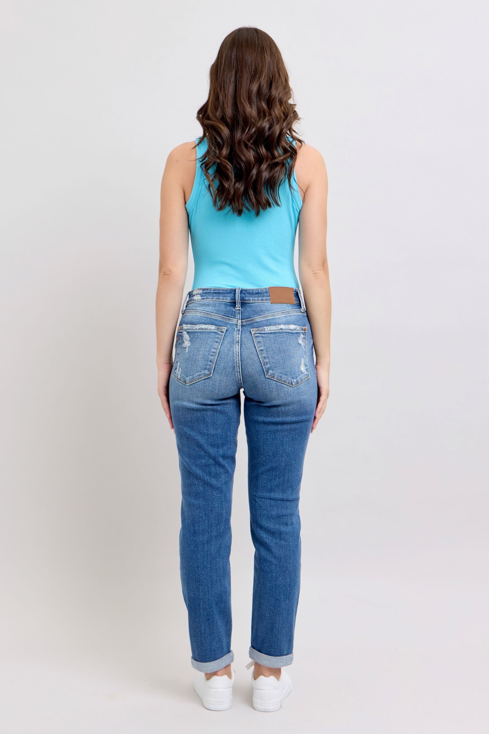 Chic Edge Button Fly Distressed Jeans-Krush Kandy, Women's Online Fashion Boutique Located in Phoenix, Arizona (Scottsdale Area)