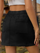 Pocketed Elastic Waist Denim Skirt-Krush Kandy, Women's Online Fashion Boutique Located in Phoenix, Arizona (Scottsdale Area)