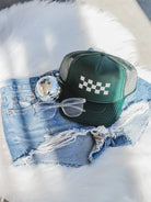 Retro Checkered Trucker Hat-Hats-Krush Kandy, Women's Online Fashion Boutique Located in Phoenix, Arizona (Scottsdale Area)