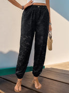 Pocketed Lace Elastic Waist Pants-Pants-Krush Kandy, Women's Online Fashion Boutique Located in Phoenix, Arizona (Scottsdale Area)