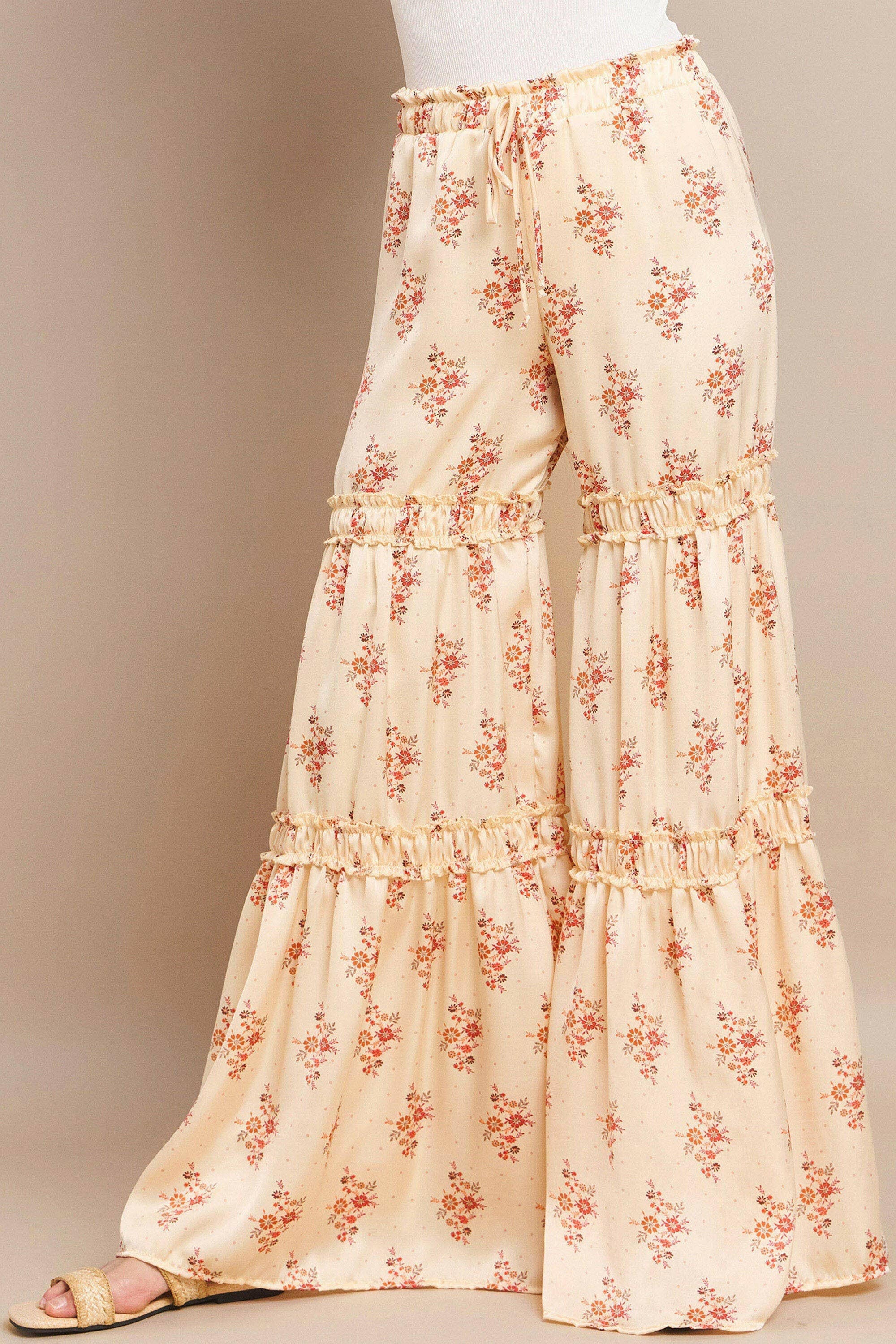 Peach Blossom Palazzo Pants-Pants-Krush Kandy, Women's Online Fashion Boutique Located in Phoenix, Arizona (Scottsdale Area)