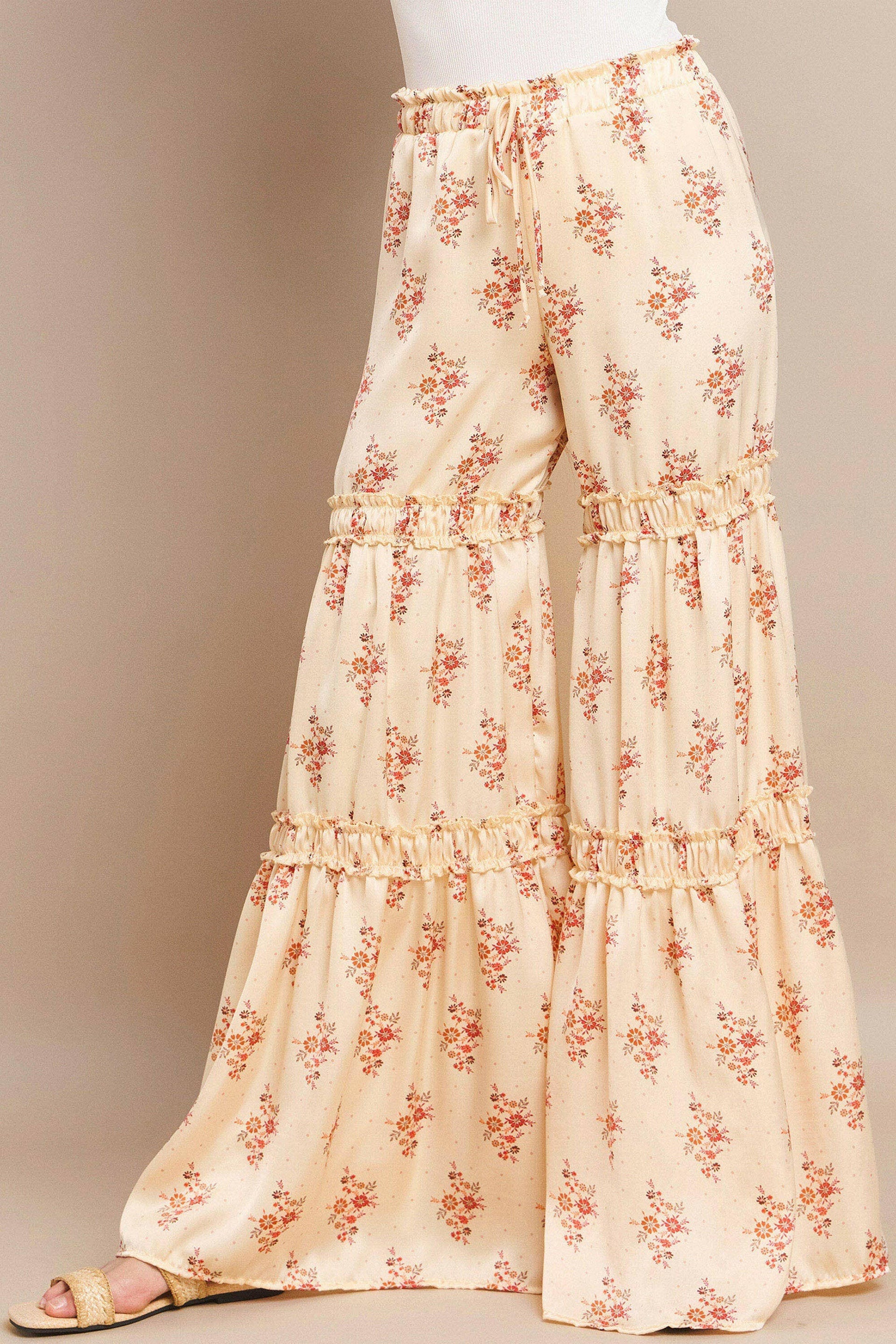 Peach Blossom Palazzo Pants-Pants-Krush Kandy, Women's Online Fashion Boutique Located in Phoenix, Arizona (Scottsdale Area)