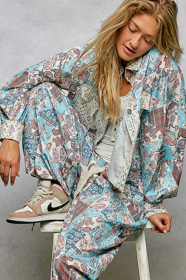 Crochet Lace Floral Jacket Top | Balloon Sleeve Statement Piece