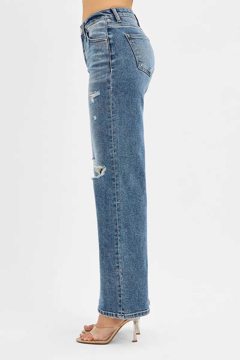 RISEN Tummy Control Mid Rise Fit Wide Jeans-Jeans-Krush Kandy, Women's Online Fashion Boutique Located in Phoenix, Arizona (Scottsdale Area)