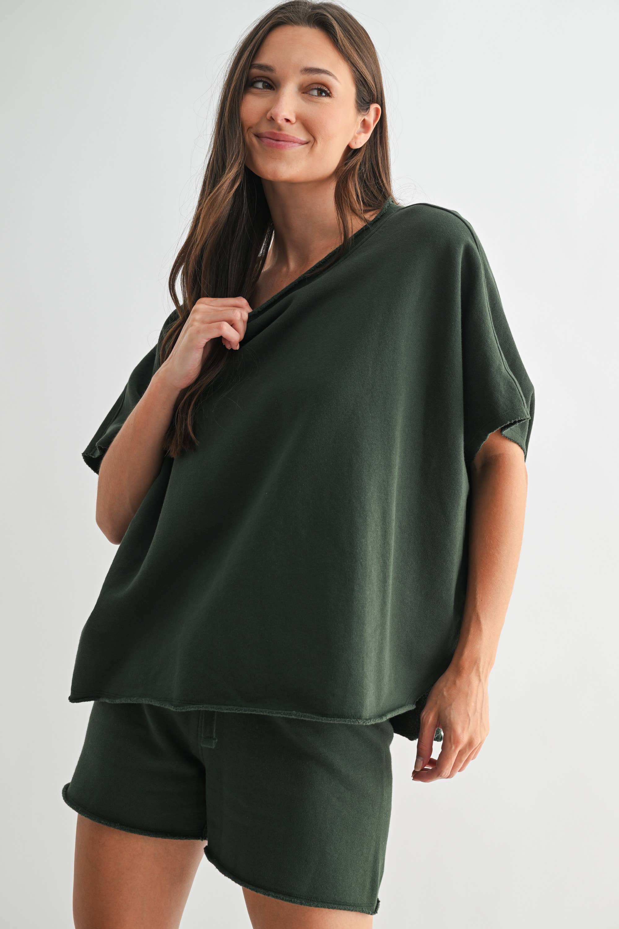 Loose Dolman Sleeve Top-Short Sleeve Tops-Krush Kandy, Women's Online Fashion Boutique Located in Phoenix, Arizona (Scottsdale Area)