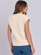 Mandy Contrast Round Neck Cap Sleeve Sweater-Krush Kandy, Women's Online Fashion Boutique Located in Phoenix, Arizona (Scottsdale Area)