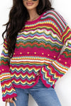 Sunburst Stitches Knit Sweater-Sweaters-Krush Kandy, Women's Online Fashion Boutique Located in Phoenix, Arizona (Scottsdale Area)