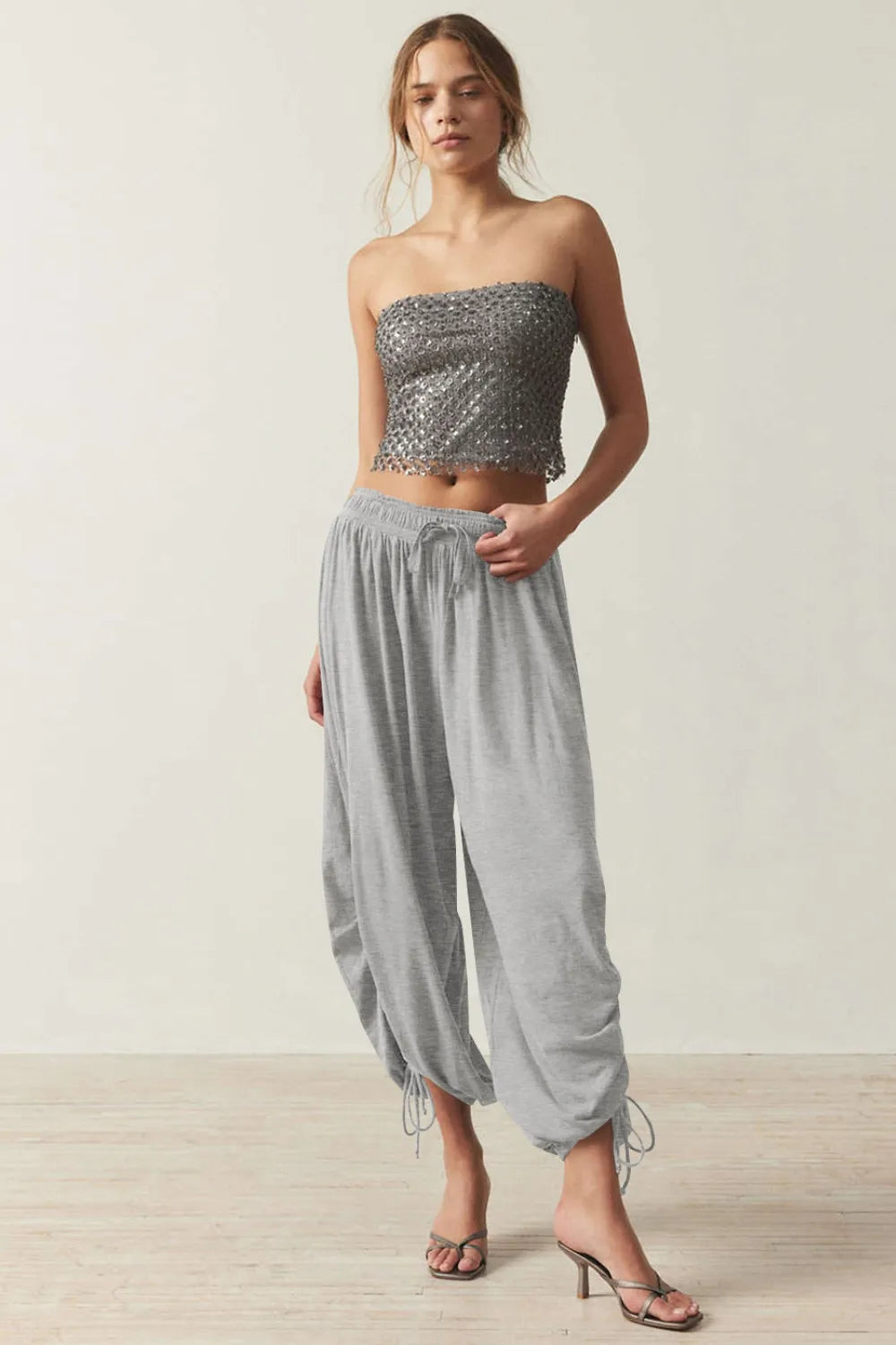 Drawstring Ruched Pants-Krush Kandy, Women's Online Fashion Boutique Located in Phoenix, Arizona (Scottsdale Area)