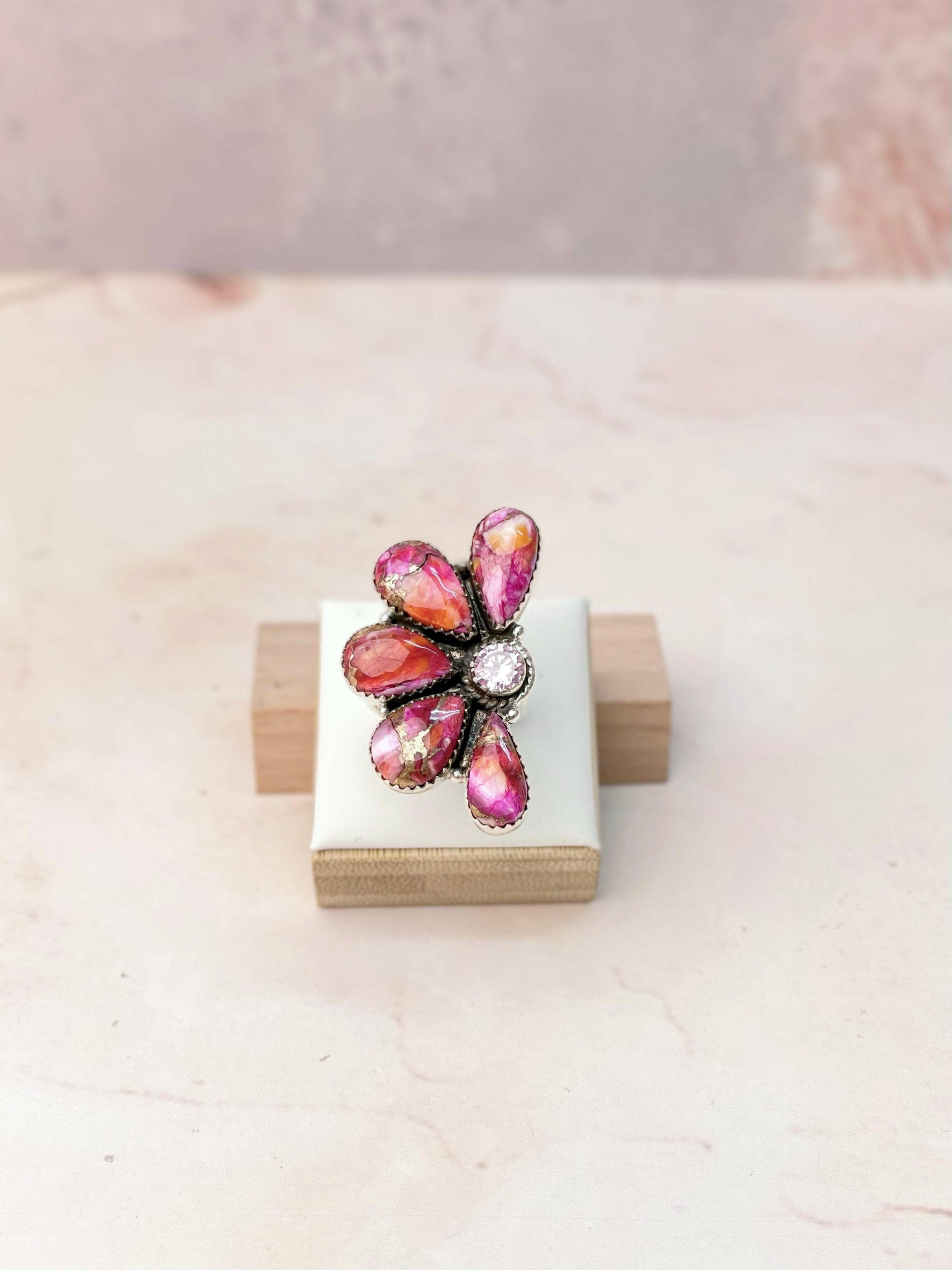 Star Burst Half Flower Ring-Rings-Krush Kandy, Women's Online Fashion Boutique Located in Phoenix, Arizona (Scottsdale Area)